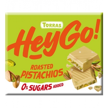 Czekolada Biała z Prażonymi Pistacjami B/G B/C 60g Hey Go! Torras